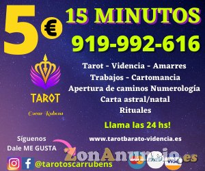Gabinete de tarotistas certeras, 15 minutos 5 euros